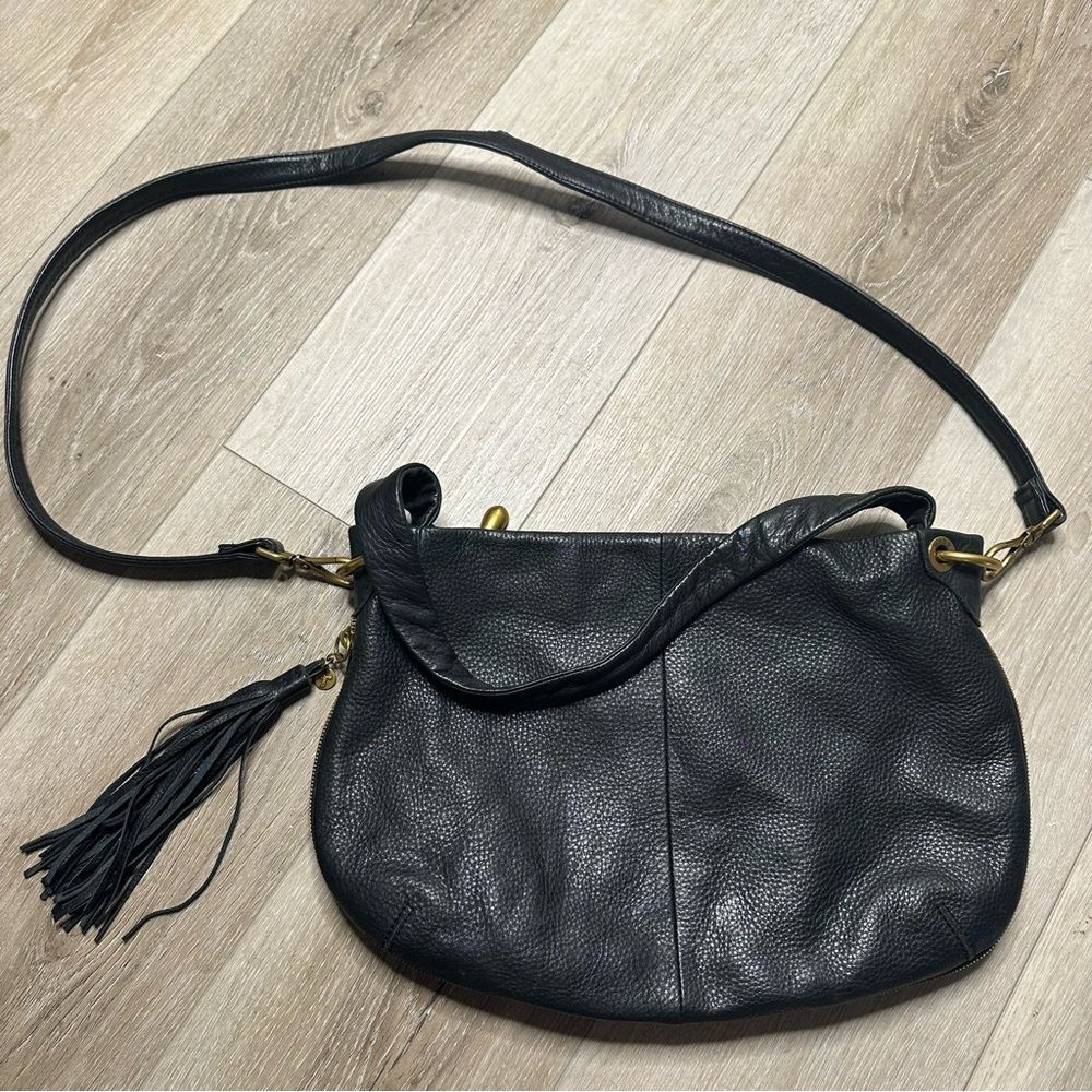 Hobo Inc Black‎ Pebbled Leather Crossbody Shoulder Tote Bag